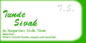 tunde sivak business card